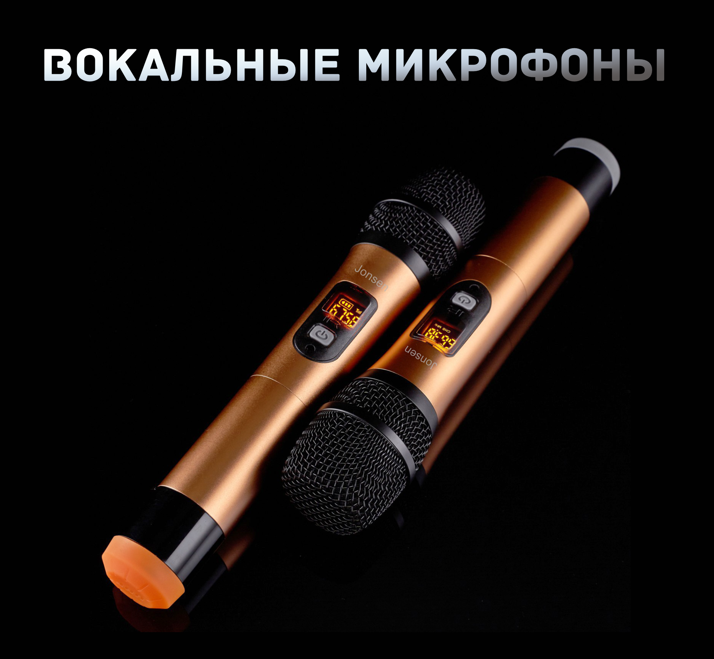 два беспроводных профессиональных караоке микрофона